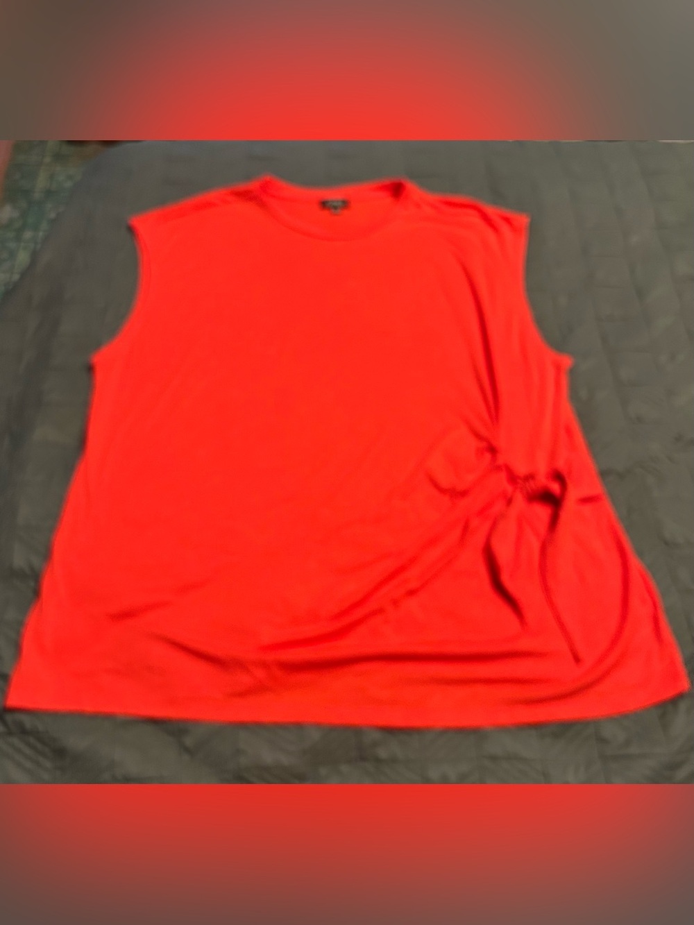 Plus size tie front sleeveless top 3X